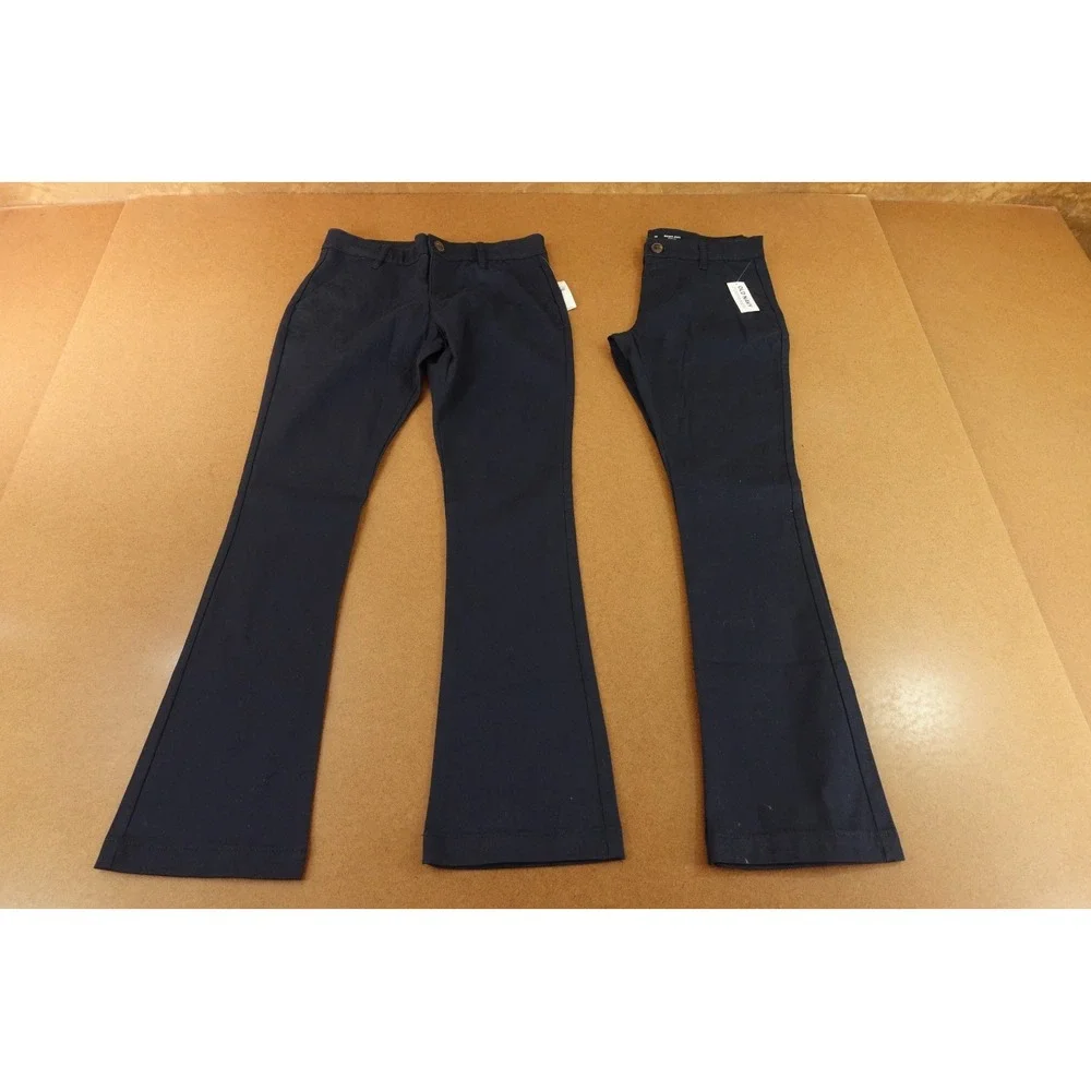 Old Navy Girls Size 12 Blue Stretch School Uniform Bootcut Pants 2 Pack NWT